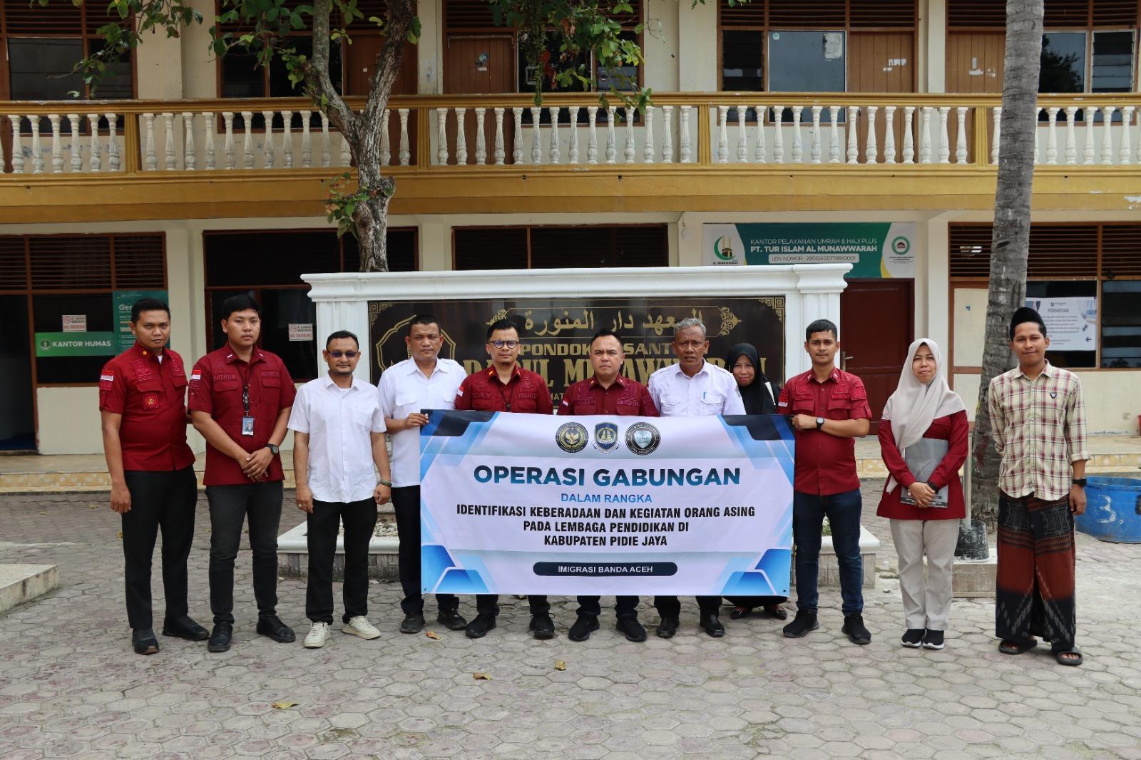 Imigrasi Banda Aceh Gelar Operasi Gabungan di Lembaga Pendidikan Pidie Jaya